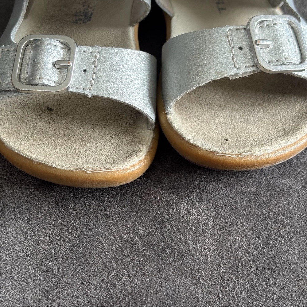 Merrell Toddler Sandals Silver Leather US 6.5 Select Grip - Picture 3 of 7